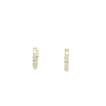 Load image into Gallery viewer, Yellow Gold Hoop Earrings with Round Brilliant Diamonds