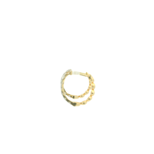 Load image into Gallery viewer, Yellow Gold Hoop Earrings with Round Brilliant Diamonds