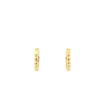 Load image into Gallery viewer, Yellow Gold Hoop Earrings with Round Brilliant Diamonds