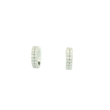 Load image into Gallery viewer, White Gold Hoop Earrings with Round Brilliant Cut Diamonds