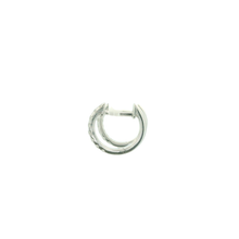 Load image into Gallery viewer, White Gold Hoop Earrings with Round Brilliant Cut Diamonds