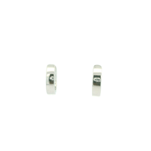 Load image into Gallery viewer, White Gold Hoop Earrings with Round Brilliant Cut Diamonds