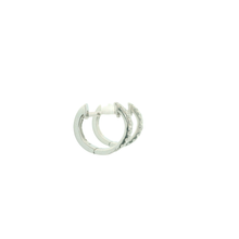 Load image into Gallery viewer, White Gold Hoop Earrings with Round Brilliant Cut Diamonds