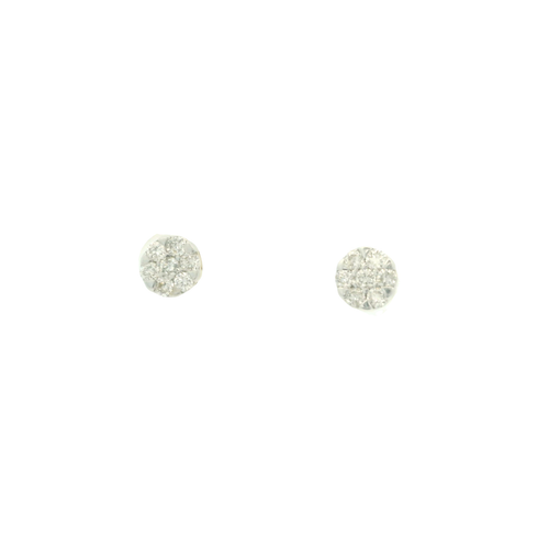 Round Brilliant Diamond Stud Earrings in White Gold