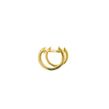 Load image into Gallery viewer, Yellow Gold Hoop Earrings with Round Brilliant Diamonds