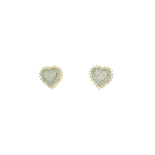 Load image into Gallery viewer, Heart-Shaped Diamond Stud Earrings in Yellow Gold