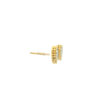 Load image into Gallery viewer, Heart-Shaped Diamond Stud Earrings in Yellow Gold