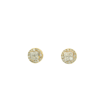 Load image into Gallery viewer, Yellow Gold Stud Earrings with Round Cut Diamonds