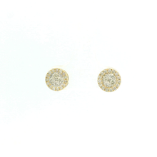 Load image into Gallery viewer, Yellow Gold Stud Earrings with Round Cut Diamonds