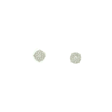 Load image into Gallery viewer, White Gold Stud Earrings with Round Cut Diamond Cluster