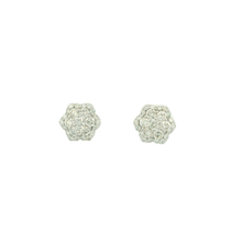 Load image into Gallery viewer, White Gold Diamond Floral Stud Earrings