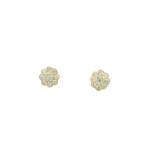 Load image into Gallery viewer, Yellow Gold Diamond Floral Stud Earrings