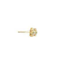 Load image into Gallery viewer, Yellow Gold Diamond Floral Stud Earrings