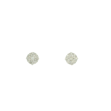 Load image into Gallery viewer, White Gold Diamond Stud Earrings: Round Brilliant Cut