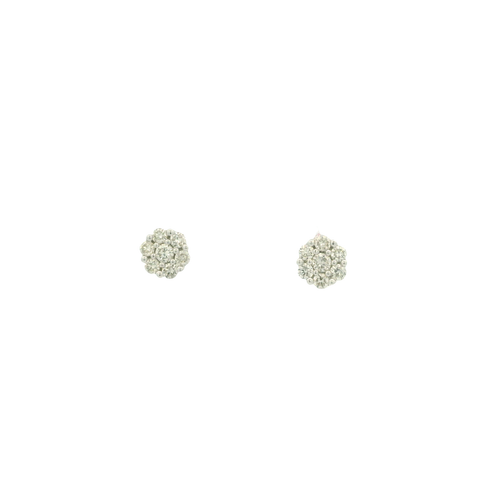 Elegant White Gold Stud Earrings with Round Cut Diamonds
