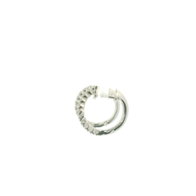 Load image into Gallery viewer, Diamond Hoop Earrings in White Gold with Round Brilliant Cut Diamonds