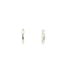 Load image into Gallery viewer, Diamond Hoop Earrings in White Gold with Round Brilliant Cut Diamonds