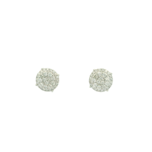 Load image into Gallery viewer, White Gold Stud Earrings with Round Brilliant Cut Diamonds