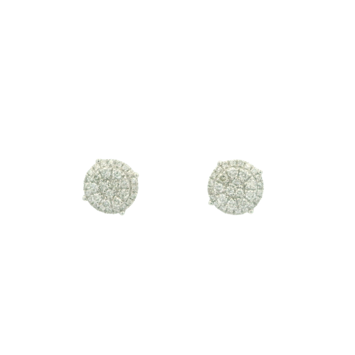 White Gold Stud Earrings with Round Brilliant Cut Diamonds