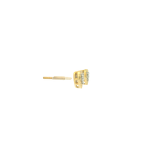 Load image into Gallery viewer, Yellow Gold Diamond Heart Stud Earrings
