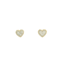 Load image into Gallery viewer, Yellow Gold Heart-Shaped Diamond Stud Earrings