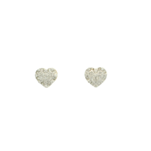 Load image into Gallery viewer, Yellow Gold Stud Earrings with Heart-Shaped Brilliant Cut Diamonds