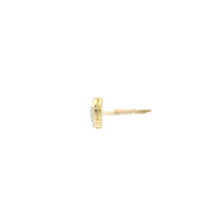 Load image into Gallery viewer, Yellow Gold Stud Earrings with Heart-Shaped Brilliant Cut Diamonds