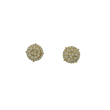 Load image into Gallery viewer, Yellow Gold Stud Earrings with Round Brilliant Cut Diamonds