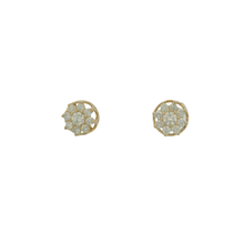 Load image into Gallery viewer, Yellow Gold Stud Earrings with Round Brilliant Diamonds