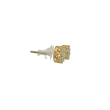 Load image into Gallery viewer, Yellow Gold Stud Earrings with Round Brilliant Diamonds