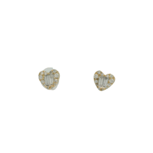 Load image into Gallery viewer, Heart-Shaped Diamond Stud Earrings in Yellow Gold