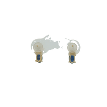 Load image into Gallery viewer, Yellow Gold Stud Earrings with Deep Blue Sapphire Cabochons