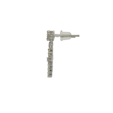 Load image into Gallery viewer, Silver Dangle Earrings with Round Cut Diamonds in Cross Design