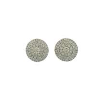 Load image into Gallery viewer, Yellow Gold Stud Earrings with Round Cut Diamond Cluster
