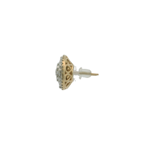 Load image into Gallery viewer, Yellow Gold Stud Earrings with Round Cut Diamond Cluster