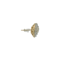 Load image into Gallery viewer, Yellow Gold Stud Earrings with Round Cut Diamond Cluster