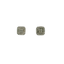 Load image into Gallery viewer, Yellow Gold Stud Earrings with Square Brilliant Cut Diamonds