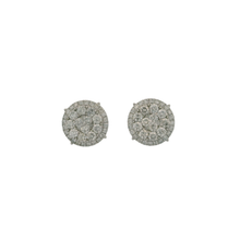 Load image into Gallery viewer, White Gold Stud Earrings with Round Brilliant Cut Diamonds