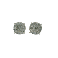 Load image into Gallery viewer, Yellow Gold Stud Earrings with Round Brilliant Diamonds