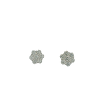 Load image into Gallery viewer, White Gold Stud Earrings with Round Cut Diamond Clusters