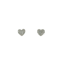 Load image into Gallery viewer, Diamond Heart Stud Earrings in White Gold
