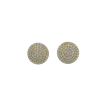 Load image into Gallery viewer, Diamond Pave Stud Earrings in Yellow Gold
