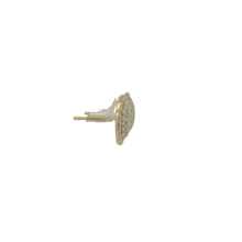 Load image into Gallery viewer, Diamond Pave Stud Earrings in Yellow Gold