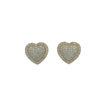 Load image into Gallery viewer, Heart-Shaped Diamond Stud Earrings in Yellow Gold