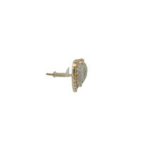 Load image into Gallery viewer, Heart-Shaped Diamond Stud Earrings in Yellow Gold