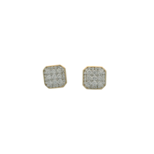 Load image into Gallery viewer, Yellow Gold Stud Earrings with Square Cut Diamonds