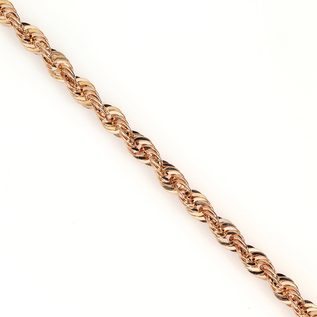 10k 3mm Rose Gold Light Weight Diamond Cut Rope Chains