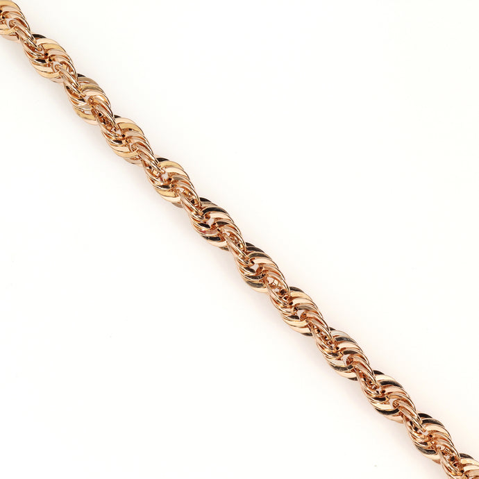 10k 7mm Rose Gold Light Weight Diamond Cut Rope Chains
