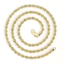 Load image into Gallery viewer, 10k 7mm Yellow Gold Light Weight Diamond Cut Rope Chains
