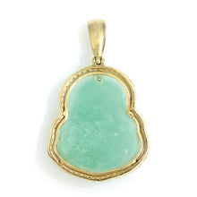 Load image into Gallery viewer, 14K Yellow Gold Green Jade Buddha Pendant 0.65 Ctw